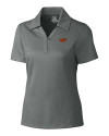 Oklahoma State Cowboys Cutter & Buck Genre Textured Solid Womens Polo Elemental Grey Mannequin Thumbnail Image