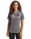 Texas A&M Aggies Cutter & Buck Genre Textured Solid Womens Polo Elemental Grey Front Thumbnail Image