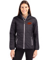 Oklahoma State Cowboys Cutter & Buck Rainier PrimaLoft®  Womens Eco Insulated Full Zip Puffer Jacket Black Front Thumbnail Image