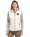 Oregon State Beavers Cutter & Buck Rainier PrimaLoft® Womens Eco Insulated Full Zip Puffer Vest Coconut Front Thumbnail Image