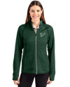 South Florida Bulls Cutter & Buck Mainsail Full Zip Hooded Womens Jacket Hunter Heather Front Thumbnail Image