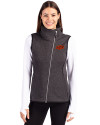 Oklahoma State Cowboys Cutter & Buck Mainsail Sweater Knit Womens Asymmetrical Vest Charcoal Heather Front Thumbnail Image