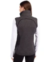 Oklahoma State Cowboys Cutter & Buck Mainsail Sweater Knit Womens Asymmetrical Vest Charcoal Heather Back Thumbnail Image