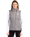 Texas A&M Aggies Cutter & Buck Mainsail Sweater Knit Womens Asymmetrical Vest Polished Heather Front Thumbnail Image
