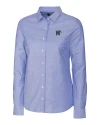 Memphis Tigers Cutter & Buck Stretch Oxford Womens Long Sleeve Dress Shirt French Blue Mannequin Thumbnail Image