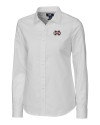 Mississippi State Bulldogs Cutter & Buck Stretch Oxford Womens Long Sleeve Dress Shirt White Mannequin Thumbnail Image