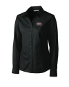 Mississippi State Bulldogs Cutter & Buck Epic Easy Care Fine Twill Womens Long Sleeve Dress Shirt Black Mannequin Thumbnail Image
