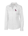 Ole Miss Rebels Cutter & Buck Epic Easy Care Fine Twill Womens Long Sleeve Dress Shirt White Mannequin Thumbnail Image