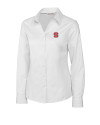 NC State Wolfpack Cutter & Buck Epic Easy Care Fine Twill Womens Long Sleeve Dress Shirt White Mannequin Thumbnail Image