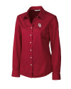 Oklahoma Sooners - Cutter & Buck Epic Easy Care Fine Twill Womens Long Sleeve Dress Shirt Cardinal Red Mannequin Thumbnail Image