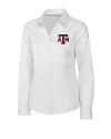 Texas A&M Aggies Cutter & Buck Epic Easy Care Fine Twill Womens Long Sleeve Dress Shirt White Mannequin Thumbnail Image
