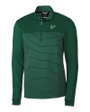 South Florida Bulls Cutter & Buck Traverse Stretch Eco Stripe Quarter Zip Mens Pullover Hunter Green Mannequin Thumbnail Image