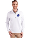 Memphis Tigers Cutter & Buck Traverse Stretch Eco Quarter Zip Mens Pullover White Front Thumbnail Image