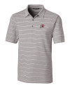 Utah Utes Cutter & Buck Forge Epic Confidence Recycled Heathered Stripe Stretch Mens Polo Polished Medium Gray Mannequin Thumbnail Image
