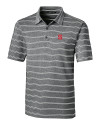 NC State Wolfpack Cutter & Buck Forge Epic Confidence Recycled Heathered Stripe Stretch Mens Polo Black Mannequin Thumbnail Image