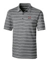 Mississippi State Bulldogs Cutter & Buck Forge Epic Confidence Recycled Heathered Stripe Stretch Mens Polo Black Mannequin Thumbnail Image