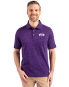 TCU Horned Frogs Cutter & Buck Advantage Tri-Blend Space Dye Mens Polo Dark College Purple Front Thumbnail Image