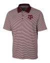 Texas A&M Aggies Cutter & Buck Forge Tonal Stripe Stretch Mens Polo Bordeaux Mannequin Thumbnail Image