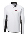 Oklahoma Sooners - Cutter & Buck Traverse Colorblock Stretch Quarter Zip Mens Pullover White Mannequin Thumbnail Image