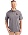 Ohio State Buckeyes - Cutter & Buck Forge Heathered Stretch Mens Polo Charcoal Heather Front Thumbnail Image