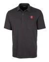 View image 1: NC State Wolfpack Cutter & Buck Advantage Tri-Blend Jersey Mens Pocket Polo Black Heather Mannequin