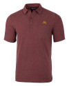 Minnesota Golden Gophers Cutter & Buck Advantage Tri-Blend Jersey Mens Pocket Polo Bordeaux Heather Mannequin Thumbnail Image