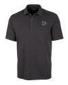 Memphis Tigers Cutter & Buck Advantage Tri-Blend Jersey Mens Pocket Polo Black Heather Mannequin Thumbnail Image