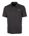 South Florida Bulls Cutter & Buck Advantage Tri-Blend Jersey Mens Pocket Polo Black Heather Mannequin Thumbnail Image