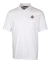 Ohio State Buckeyes - Cutter & Buck Advantage Tri-Blend Jersey Mens Pocket Polo White Mannequin Thumbnail Image