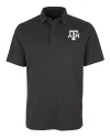 Texas A&M Aggies Cutter & Buck Advantage Tri-Blend Jersey Mens Pocket Polo Black Heather Mannequin Thumbnail Image