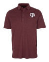Texas A&M Aggies Cutter & Buck Advantage Tri-Blend Jersey Mens Pocket Polo Bordeaux Heather Mannequin Thumbnail Image