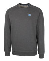 North Carolina Tar Heels Cutter & Buck Saturday Cotton Blend Mens Crew Neck Sweatshirt Charcoal Heather Mannequin Thumbnail Image