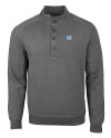 North Carolina Tar Heels Cutter & Buck Saturday Cotton Blend Mens Mock Pullover Sweatshirt Charcoal Heather Mannequin Thumbnail Image