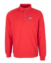 Ohio State Buckeyes - Cutter & Buck Saturday Cotton Blend Mens Mock Pullover Sweatshirt Red Heather Mannequin Thumbnail Image