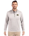 Southern Miss Golden Eagles Cutter & Buck Stealth Heathered Quarter Zip Mens Pullover Polished Medium Gray Front Thumbnail Image