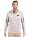 Missouri Tigers Cutter & Buck Stealth Heathered Quarter Zip Mens Pullover Polished Medium Gray Front Thumbnail Image