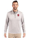 NC State Wolfpack Cutter & Buck Stealth Heathered Quarter Zip Mens Pullover Polished Medium Gray Front Thumbnail Image