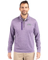 TCU Horned Frogs Cutter & Buck Stealth Heathered Quarter Zip Mens Pullover College Purple Front Thumbnail Image
