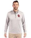 Oklahoma Sooners  Cutter & Buck Stealth Heathered Quarter Zip Mens Pullover Polished Medium Gray Front Thumbnail Image