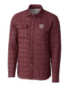 Texas A&M Aggies Cutter & Buck Rainier PrimaLoft® Mens Eco Insulated Quilted Shirt Jacket Bordeaux Mannequin Thumbnail Image