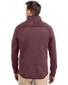 Minnesota Golden Gophers Cutter & Buck Mainsail Sweater-Knit Mens Half Zip Pullover Jacket Bordeaux Heather Back Thumbnail Image