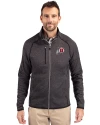 Utah Utes Cutter & Buck Mainsail Sweater-Knit Mens Full Zip Jacket Charcoal Heather Front Thumbnail Image