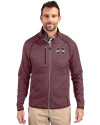 View image 1: Mississippi State Bulldogs Cutter & Buck Mainsail Sweater-Knit Mens Full Zip Jacket Bordeaux Heather Front