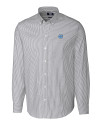 North Carolina Tar Heels Cutter & Buck Stretch Oxford Stripe Mens Long Sleeve Dress Shirt Charcoal Mannequin Thumbnail Image