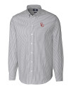 Oklahoma Sooners  Cutter & Buck Stretch Oxford Stripe Mens Long Sleeve Dress Shirt Charcoal Mannequin Thumbnail Image