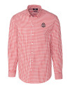 Ohio State Buckeyes- Cutter & Buck Easy Care Stretch Gingham Mens Long Sleeve Dress Shirt Cardinal Red Mannequin Thumbnail Image