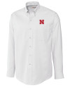 Nebraska Cornhuskers Cutter & Buck Epic Easy Care Nailshead Mens Long Sleeve Dress Shirt White Mannequin Thumbnail Image