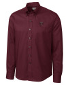 Texas A&M Aggies Cutter & Buck Epic Easy Care Nailshead Mens Long Sleeve Dress Shirt Bordeaux Mannequin Thumbnail Image