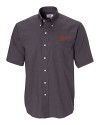 Oklahoma State Cowboys Cutter & Buck Epic Easy Care Nailshead Mens Short Sleeve Dress Shirt Black Mannequin Thumbnail Image