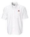 Minnesota Golden Gophers Cutter & Buck Epic Easy Care Nailshead Mens Short Sleeve Dress Shirt White Mannequin Thumbnail Image